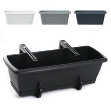 Blumenkasten Balkonkasten Geländerkasten Blumentopf Untersetzer Halterung 4 Far.