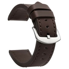 18 | 20 | 22 | 24 mm Uhrenarmband Braun Schwarz Ersatz Leder Imitat Band Basic