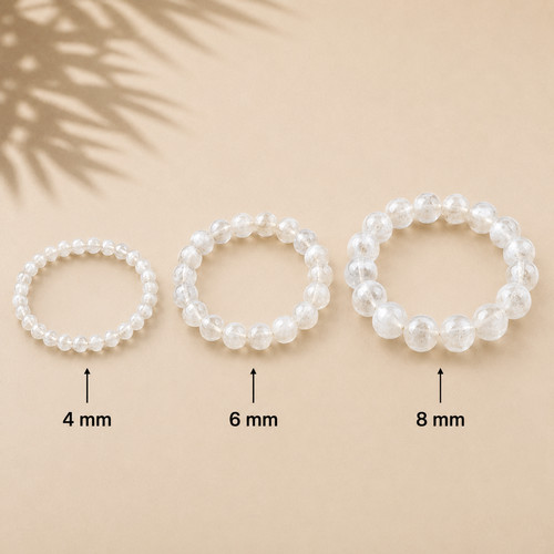 Selenit edelstein armband rund - selenit,