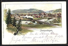 Lithographie Immendingen, Gesamtansicht 1905 