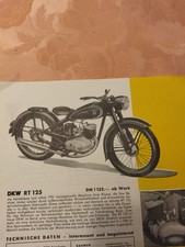DKW RT 125 original Werbe Verkaufs Prospekt Broschüre Depliant