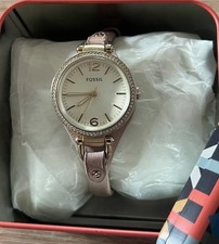 FOSSIL Uhr Armbanduhr Leder rose-gold / Neuwertig
