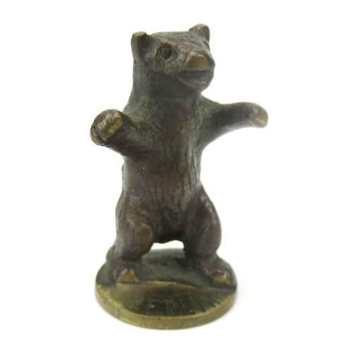 Messing bronze figur bär - o.,