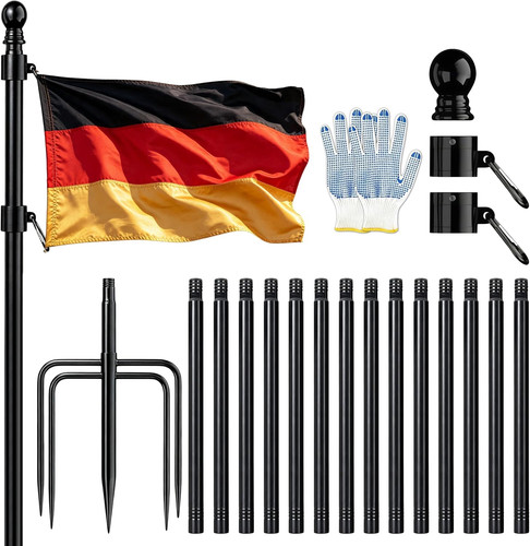 Teleskop fahnenmast set - 6m, teleskop-fahnenmast