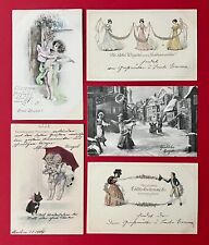 5 x Glückwunsch AK NEUJAHR