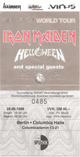 Iron Maiden & Helloween In Concert 1998Berlin Ticket/Konzertkarte/Eintrittskarte