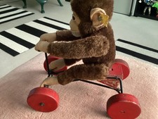 Original Steiff ..Affe Peter auf Holzrädern..von 1951