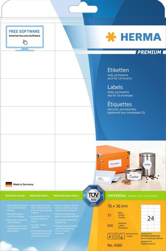 Etiketten premium weiß - premium, a4,