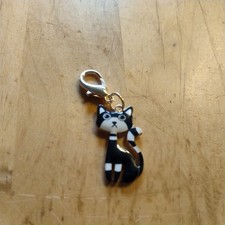 Schlüsselanhänger Katze Im Rosina Wachtmeister Stil, schwarz weiß,Katze Ca. 3 Cm