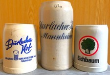 3x Brauerei Bierkrug Durlacher Hof Eichbaum Bier Mannheim 1 liter und 0,5L