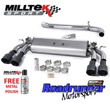 Milltek Golf R MK7 Auspuff ab Kat ohne Resonanzventil 3" schwarz GT100 SSXVW404