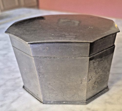 Zinndose mit deckel achteckig - zinndose,