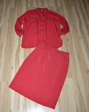 CREPE NOBLESSE Retro 70/80er Luxus Kostüm von DELMOD Rock & Bluse Gr. L 44 46