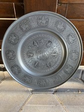 Zinnteller 40 cm Groß Relief