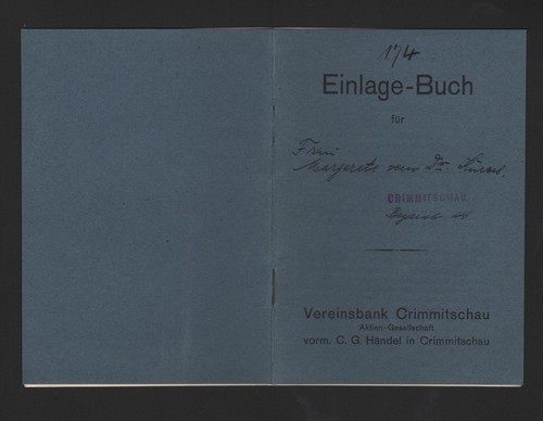 Crimmitschau einlage buch - crimmitschau,, einlage-buch