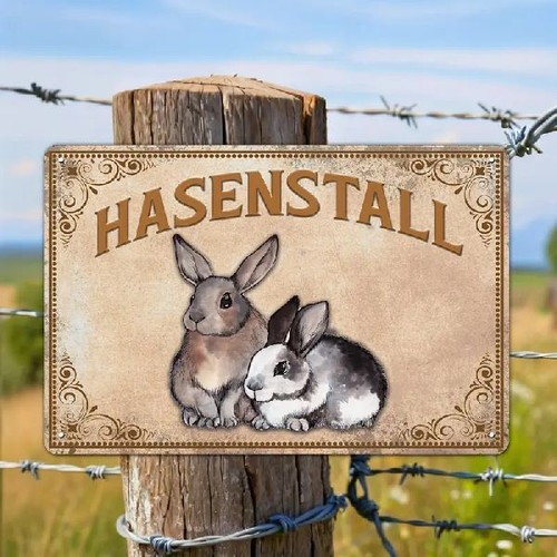 Blechschild hasenstall - blechschild,