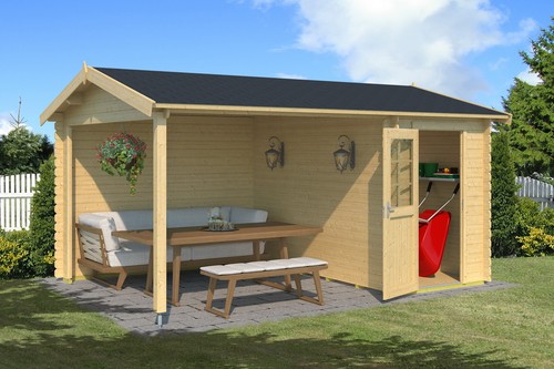 Gartenhaus holz 34mm wibo 300 - holz,