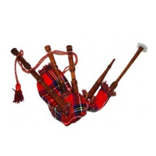 Dudelsack rot-kariert aus Holz