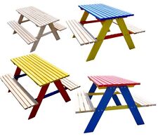 Kindersitzgarnitur Kinder sitzgruppe Tisch Bank Kindermöbel Garten HOLZ 
