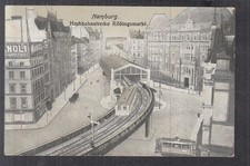 6509. Ak Hamburg Hochbahnstrecke Rödingsmarkt 1916