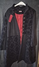 Barock Gothic Damen Mantel Neu Tolles Muster Ornament Farbe Schwarz Innen Seide