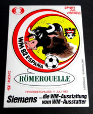 Werbe-Aufkleber Fußball WM 1982 ORF1 Sport am Montag ÖFB Gewinnspiel Postkarte