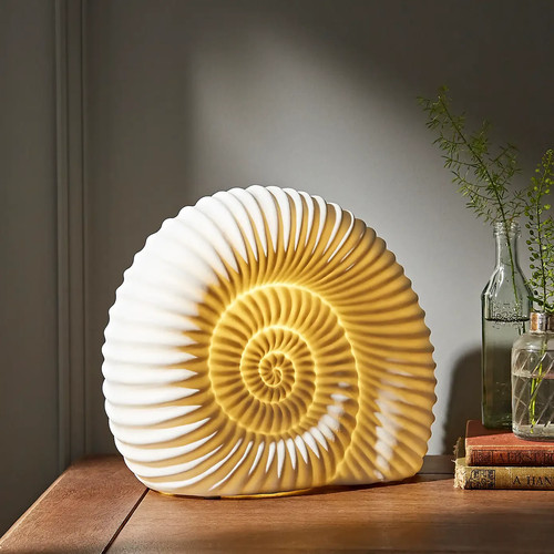 Porzellan ammonit tischlampe - porzellan,