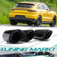 Schwarz Auspuffblenden Endrohre Sportauspuff für Porsche Cayenne 9YA 18+ Benzin