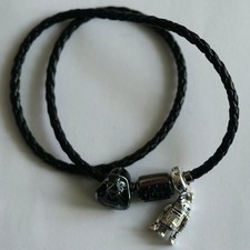 PANDORA Lederarmband (35cm), StarWars Charms: R2-D2 + Darth Vader