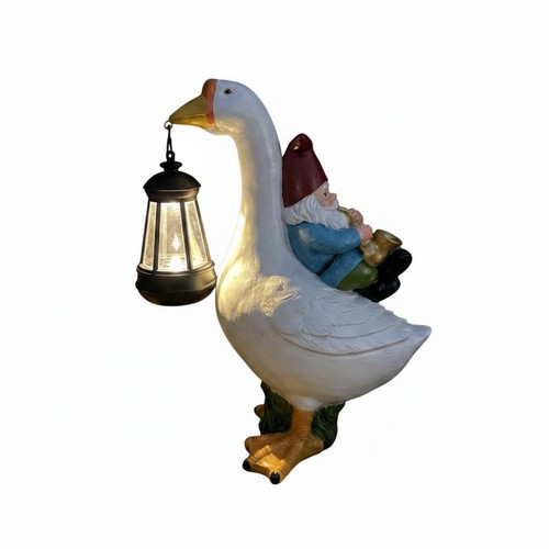 Gans mit laterne - laterne, gartenleuchte