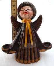 Thun Bozner Engel Gold/Braun 2 tiefliegende Kerzenhalter Gr.16 cm defekt