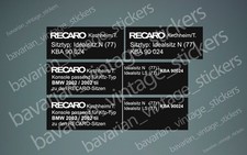 STICKERS DECAL FOR RECARO BMW