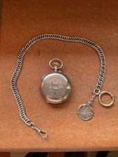 Vintage Taschenuhr Trachtenuhr 800 Silber  mit Kette August Jasser