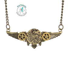 Halskette Steampunk Flügel Uhrwerk Zahnrad Glücksbringer Geschenkidee Rarität