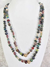 lange GLAS Kette 150 cm bunt