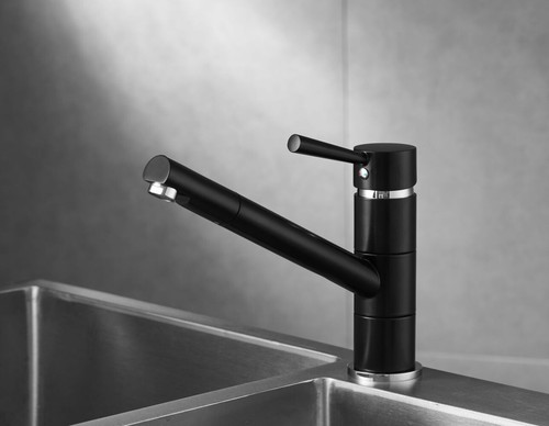 Wasserhahn schwarz matt