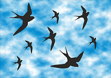 Vögel Aufkleber   Wintergarten  Fenster   Warnvögel   Sticker  8 Stück  AN510