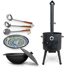 Gusseisen Kazan 12 L Kasan Казан mit Feuerofen Utschak Ø 40 cm. Учак Lagan Uchag