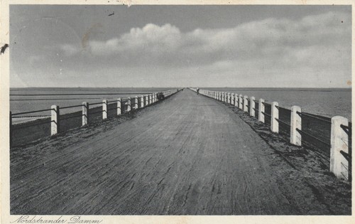 Nordstrander damm von 1937 - ak,
