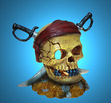 Aquarium Deko großer ❤ PIRATEN TOTENKOPF ❤ Skull Totenschädel Zubehör Höhle .