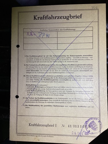 Kraftfahrzeugbrief,KFZ