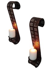 2ER SET METALL WAND KERZEN