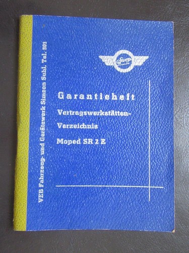 Garantieheft simson moped - garantieheft,