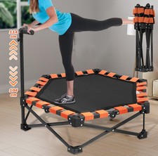 Fitnesstrampolin mit Haltegriff Trampolin klappbar Minitrampolin 150kg 