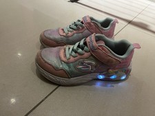 Skechers Sneaker Mädchen, Größe 32, Einhorn Motiv Mit Licht Und Klettverschluss