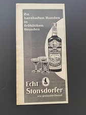 Echt Stonsdorfer Herzhafte Runden Fröhliche Stunden 1966 Vintage Werbung Reklame