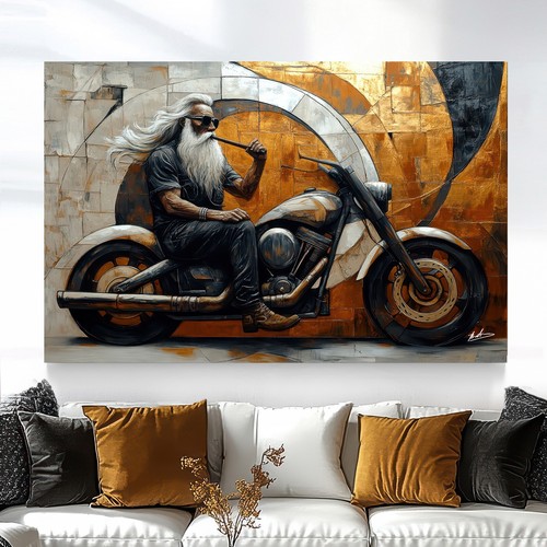 Leinwand bild motorradfahrer - leinwand,