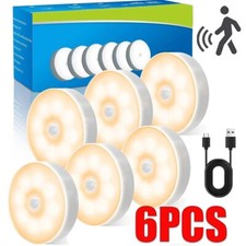 6 Tlg Dimmbar LED Nachtlicht mit Bewegungsmelder USB-Akku Nachtlampe Wandleuchte