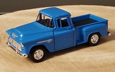 CHEVROLET STEPSIDE 1955 , MODELLAUTO VON WELLY , TOP , BLAU , ca.: 1 : 43