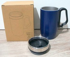 Cube-Becher Edelstahl abnehmbar. Deckel 300ml Henkel Doppelwand Isobecher Thermo